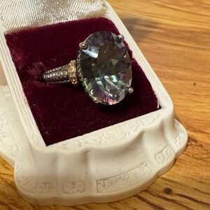 Mystic Quartz Sterling silver 14k gold size 6.75
